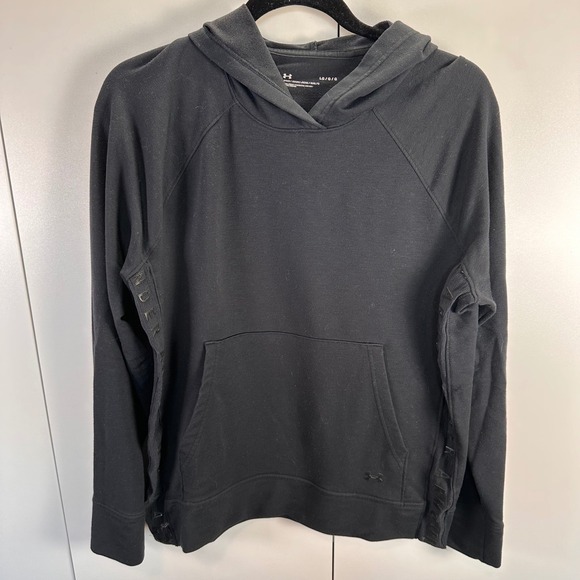 Under Armour Women's Large Black Hoodie Pullover Sweatshirt Athletic Side Logo - Picture 1 of 7